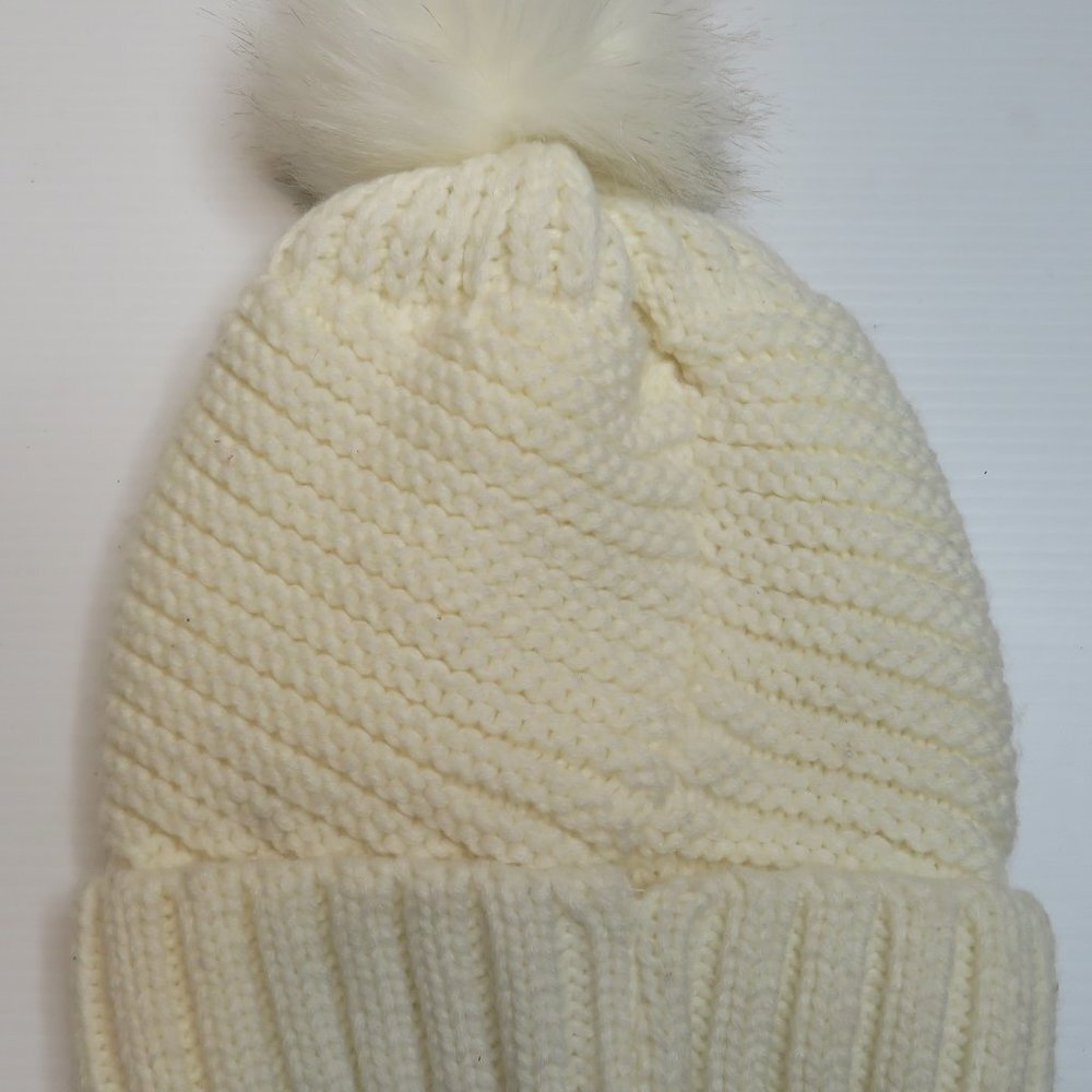 Women Winter Pom Pom Beanie‎ Hat Warm Fleece Lined Cuff Acrylic